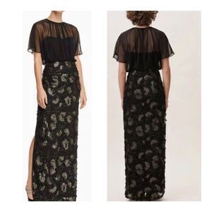 NWT Aidan Mattox × BHLDN Addiena 6
Chiffon Blouson Maxi Dress Gown